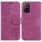 For OPPO A94 5G / F19 Pro+ 5G /Reno5 Z Little Tiger Embossed Leather Phone Case(Rose Red) - 1