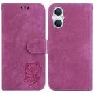 For OPPO A96 5G / Reno7 Z 5G Little Tiger Embossed Leather Phone Case(Rose Red) - 1