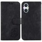 For OPPO A96 5G / Reno7 Z 5G Little Tiger Embossed Leather Phone Case(Black) - 1
