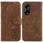 For OPPO A98 5G / F23 5G India Little Tiger Embossed Leather Phone Case(Brown) - 1