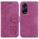 For OPPO A98 5G / F23 5G India Little Tiger Embossed Leather Phone Case(Rose Red) - 1