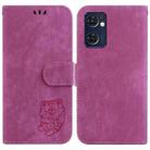 For OPPO Reno7 5G Global /Find X5 Lite Little Tiger Embossed Leather Phone Case(Rose Red) - 1