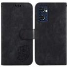 For OPPO Reno7 5G Global /Find X5 Lite Little Tiger Embossed Leather Phone Case(Black) - 1