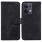 For OPPO Reno8 5G Little Tiger Embossed Leather Phone Case(Black) - 1