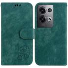 For OPPO Reno8 Pro 5G Global Little Tiger Embossed Leather Phone Case(Green) - 1