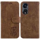 For OPPO Reno8 T 5G / A1 Pro 5G Little Tiger Embossed Leather Phone Case(Brown) - 1