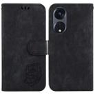 For OPPO Reno8 T 5G / A1 Pro 5G Little Tiger Embossed Leather Phone Case(Black) - 1