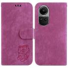 For OPPO Reno10 /10 Pro 5G Global Little Tiger Embossed Leather Phone Case(Rose Red) - 1