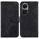 For OPPO Reno10 /10 Pro 5G Global Little Tiger Embossed Leather Phone Case(Black) - 1