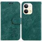 For OPPO Reno9 Pro Little Tiger Embossed Leather Phone Case(Green) - 1