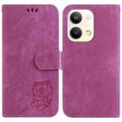 For OPPO Reno9 Pro Little Tiger Embossed Leather Phone Case(Rose Red) - 1