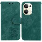 For OPPO Reno9 Pro+ Little Tiger Embossed Leather Phone Case(Green) - 1