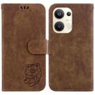 For OPPO Reno9 Pro+ Little Tiger Embossed Leather Phone Case(Brown) - 1