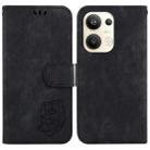 For OPPO Reno9 Pro+ Little Tiger Embossed Leather Phone Case(Black) - 1