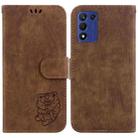 For OPPO K9S 5G / Realme Q3S Little Tiger Embossed Leather Phone Case(Brown) - 1