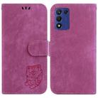 For OPPO K9S 5G / Realme Q3S Little Tiger Embossed Leather Phone Case(Rose Red) - 1