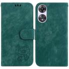 For OPPO A58 4G Little Tiger Embossed Leather Phone Case(Green) - 1