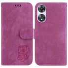 For OPPO A78 4G Little Tiger Embossed Leather Phone Case(Rose Red) - 1