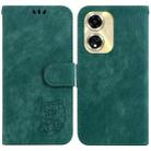 For OPPO A59 5G / A2M Little Tiger Embossed Leather Phone Case(Green) - 1