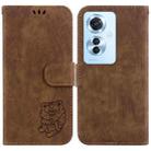 For OPPO Reno11 F Global Little Tiger Embossed Leather Phone Case(Brown) - 1