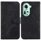 For  OPPO Reno11 Global Little Tiger Embossed Leather Phone Case(Black) - 1