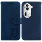 For  OPPO Reno11 Pro 5G Global Little Tiger Embossed Leather Phone Case(Dark Blue) - 1