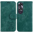 For OPPO A60 4G Little Tiger Embossed Leather Phone Case(Green) - 1