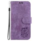 For OPPO A60 4G Little Tiger Embossed Leather Phone Case(Purple) - 2
