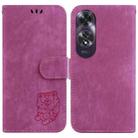 For OPPO A60 4G Little Tiger Embossed Leather Phone Case(Rose Red) - 1