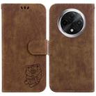 For OPPO A3 Pro 5G Little Tiger Embossed Leather Phone Case(Brown) - 1