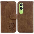 For OPPO K12x Little Tiger Embossed Leather Phone Case(Brown) - 1