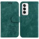 For OPPO Reno12 5G Global Little Tiger Embossed Leather Phone Case(Green) - 1