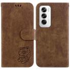 For OPPO Reno12 5G Global Little Tiger Embossed Leather Phone Case(Brown) - 1