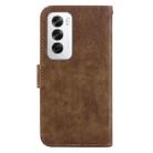 For OPPO Reno12 5G Global Little Tiger Embossed Leather Phone Case(Brown) - 3