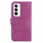 For OPPO Reno12 5G Global Little Tiger Embossed Leather Phone Case(Rose Red) - 3