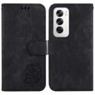 For OPPO Reno12 5G Global Little Tiger Embossed Leather Phone Case(Black) - 1