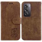 For OPPO Reno12 Pro 5G Global Little Tiger Embossed Leather Phone Case(Brown) - 1