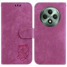 For OPPO Reno12 F 5G Little Tiger Embossed Leather Phone Case(Rose Red) - 1