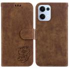 For OPPO Reno13 Global Little Tiger Embossed Leather Phone Case(Brown) - 1