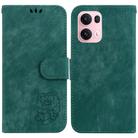 For OPPO Reno13 Pro Global Little Tiger Embossed Leather Phone Case(Green) - 1