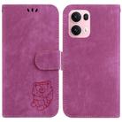 For OPPO Reno13 Pro Global Little Tiger Embossed Leather Phone Case(Rose Red) - 1
