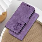 For OPPO A5 Pro 5G Little Tiger Embossed Leather Phone Case(Purple) - 2