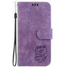 For OPPO A5 Pro 5G Little Tiger Embossed Leather Phone Case(Purple) - 3