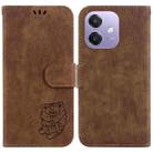 For OPPO A5x 5G / A3 4G / 5G / A3x 4G / 5G Little Tiger Embossed Leather Phone Case(Brown) - 1