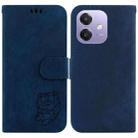 For OPPO A5x 5G / A3 4G / 5G / A3x 4G / 5G Little Tiger Embossed Leather Phone Case(Dark Blue) - 1