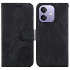 For OPPO A5x 5G / A3 4G / 5G / A3x 4G / 5G Little Tiger Embossed Leather Phone Case(Black) - 1