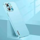 For iPhone 12 Streamer Series Micro Frosted Metal Paint PC Phone Case(Sierra Blue) - 1