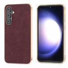 For Samsung Galaxy S23 FE 5G Plating Dream Litchi Texture PU Phone Case(Purple) - 1