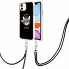 For iPhone 11 Electroplating Dual-side IMD Phone Case with Lanyard(Natural Growth) - 1