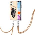 For iPhone 11 Electroplating Dual-side IMD Phone Case with Lanyard(Lucky Dog) - 1